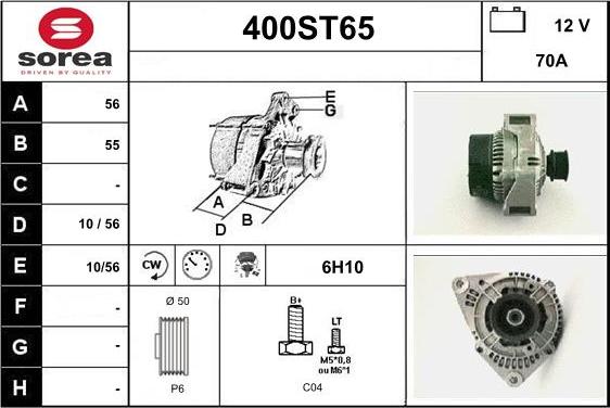 STARTCAR 400ST65 - Alternator autospares.lv