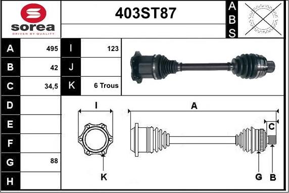 STARTCAR 403ST87 - Drive Shaft autospares.lv