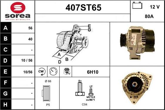 STARTCAR 407ST65 - Alternator autospares.lv