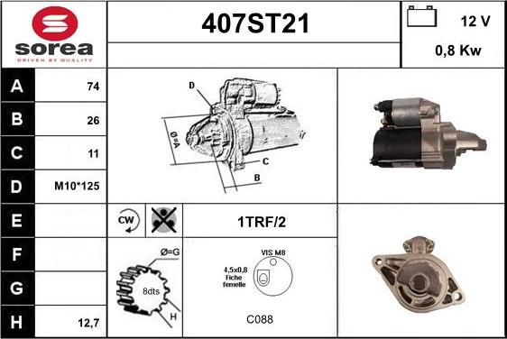 STARTCAR 407ST21 - Starter autospares.lv