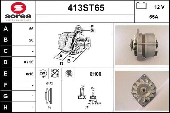 STARTCAR 413ST65 - Alternator autospares.lv