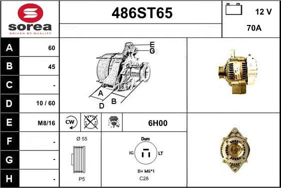 STARTCAR 486ST65 - Alternator autospares.lv