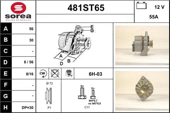 STARTCAR 481ST65 - Alternator autospares.lv