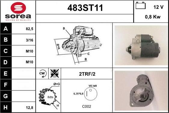 STARTCAR 483ST11 - Starter autospares.lv