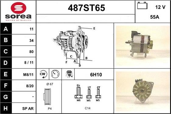 STARTCAR 487ST65 - Alternator autospares.lv