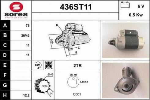 STARTCAR 436ST11 - Starter autospares.lv