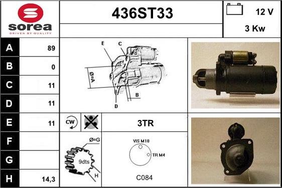 STARTCAR 436ST33 - Starter autospares.lv