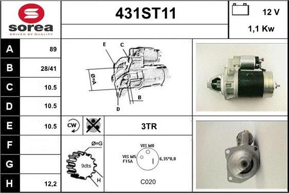 STARTCAR 431ST11 - Starter autospares.lv