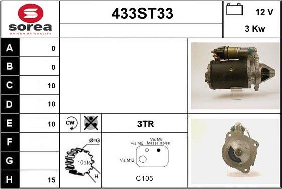 STARTCAR 433ST33 - Starter autospares.lv