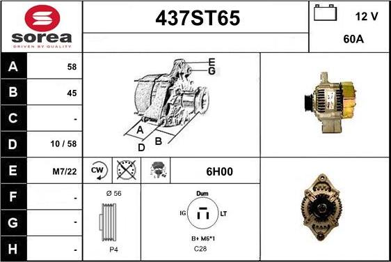 STARTCAR 437ST65 - Alternator autospares.lv