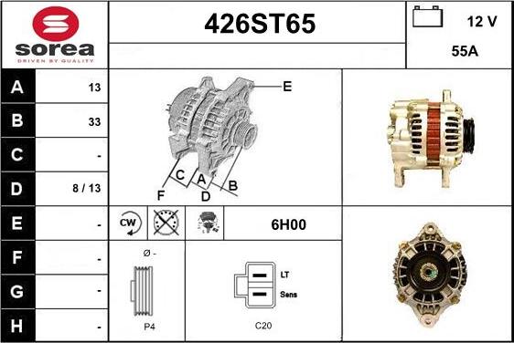 STARTCAR 426ST65 - Alternator autospares.lv