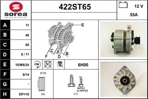 STARTCAR 422ST65 - Alternator autospares.lv