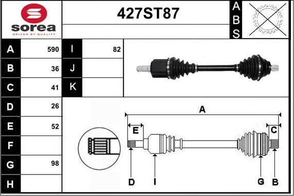 STARTCAR 427ST87 - Drive Shaft autospares.lv