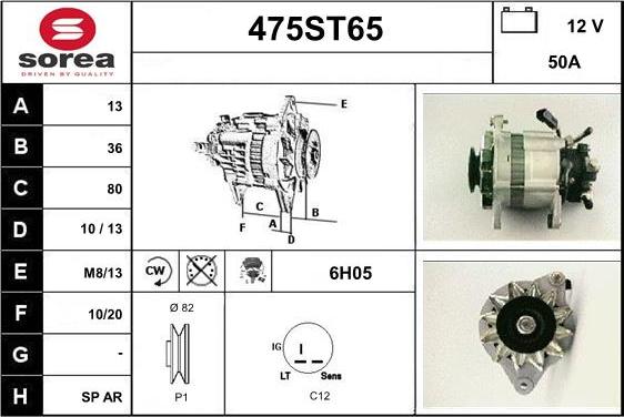 STARTCAR 475ST65 - Alternator autospares.lv