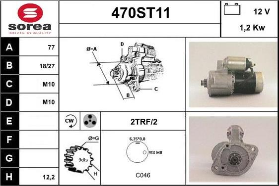 STARTCAR 470ST11 - Starter autospares.lv