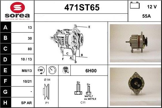 STARTCAR 471ST65 - Alternator autospares.lv