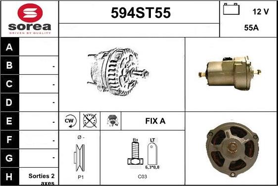 STARTCAR 594ST55 - Alternator autospares.lv