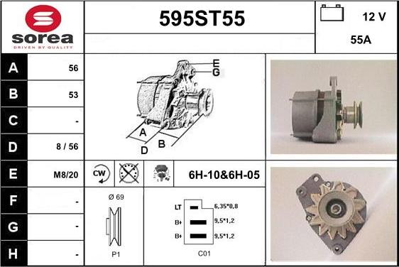 STARTCAR 595ST55 - Alternator autospares.lv