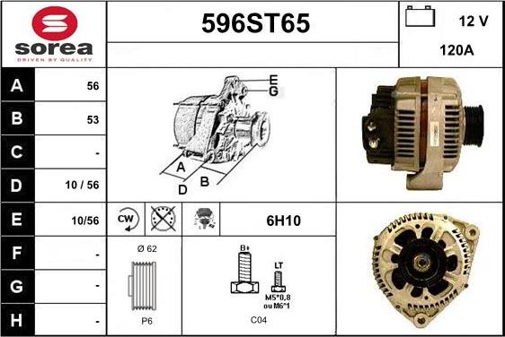 STARTCAR 596ST65 - Alternator autospares.lv