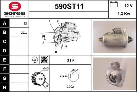 STARTCAR 590ST11 - Starter autospares.lv