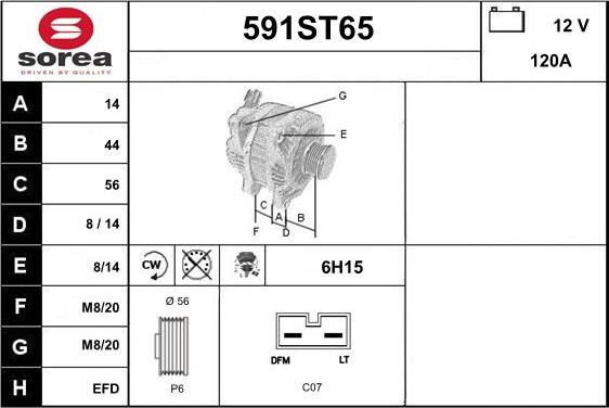 STARTCAR 591ST65 - Alternator autospares.lv