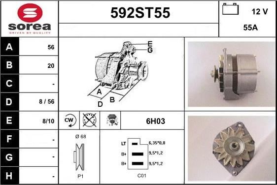 STARTCAR 592ST55 - Alternator autospares.lv