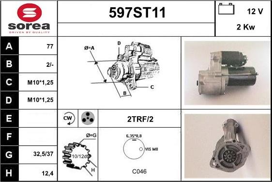 STARTCAR 597ST11 - Starter autospares.lv