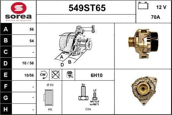 STARTCAR 549ST65 - Alternator autospares.lv