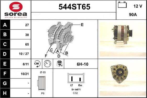 STARTCAR 544ST65 - Alternator autospares.lv