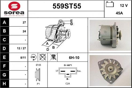 STARTCAR 559ST55 - Alternator autospares.lv