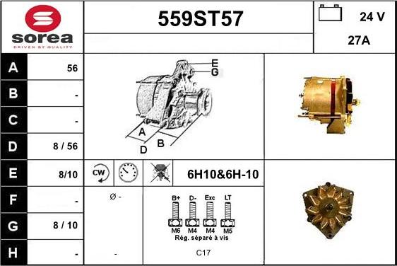 STARTCAR 559ST57 - Alternator autospares.lv