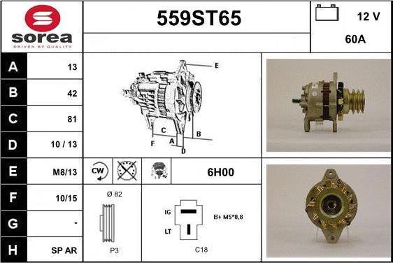 STARTCAR 559ST65 - Alternator autospares.lv