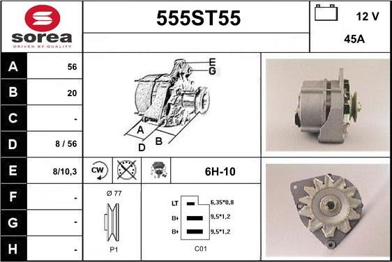 STARTCAR 555ST55 - Alternator autospares.lv