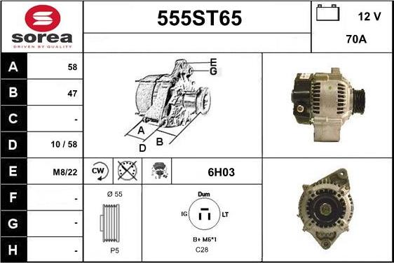 STARTCAR 555ST65 - Alternator autospares.lv