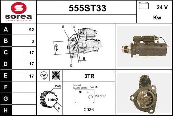 STARTCAR 555ST33 - Starter autospares.lv