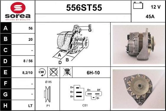 STARTCAR 556ST55 - Alternator autospares.lv