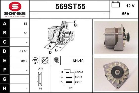 STARTCAR 569ST55 - Alternator autospares.lv