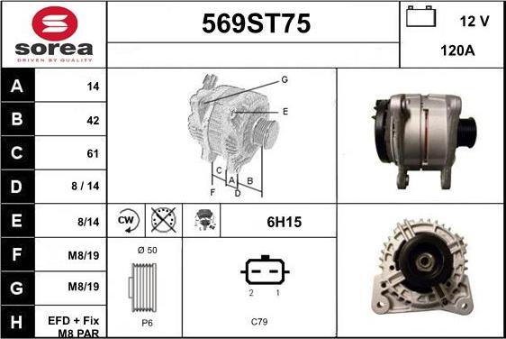 STARTCAR 569ST75 - Alternator autospares.lv