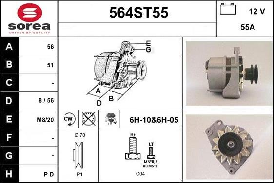 STARTCAR 564ST55 - Alternator autospares.lv