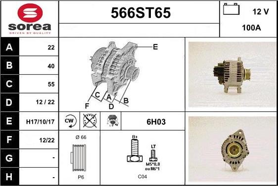 STARTCAR 566ST65 - Alternator autospares.lv