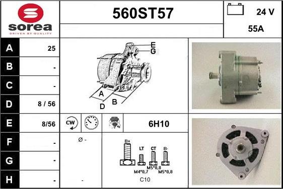 STARTCAR 560ST57 - Alternator autospares.lv