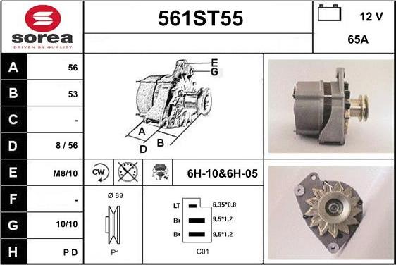 STARTCAR 561ST55 - Alternator autospares.lv