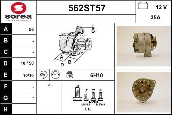 STARTCAR 562ST57 - Alternator autospares.lv