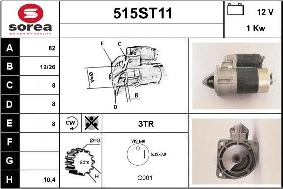 STARTCAR 515ST11 - Starter autospares.lv