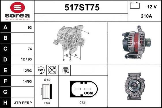 STARTCAR 517ST75 - Alternator autospares.lv