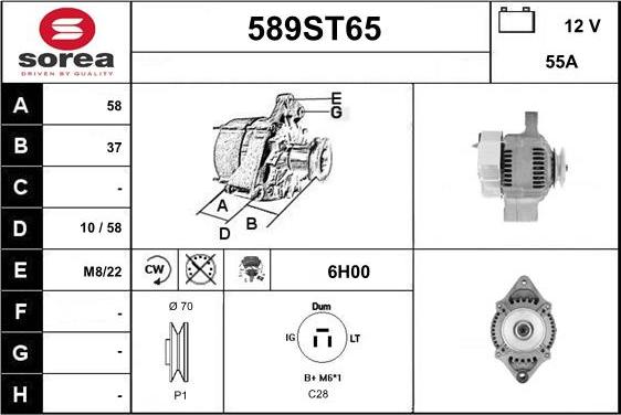 STARTCAR 589ST65 - Alternator autospares.lv