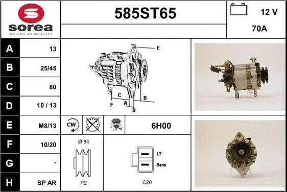 STARTCAR 585ST65 - Alternator autospares.lv