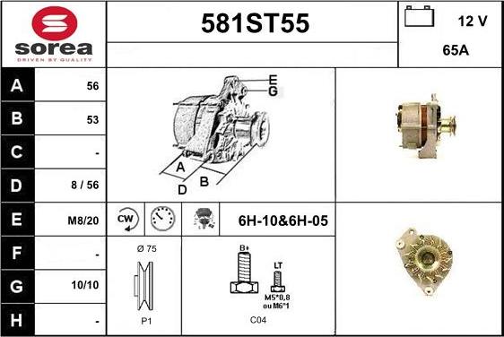 STARTCAR 581ST55 - Alternator autospares.lv