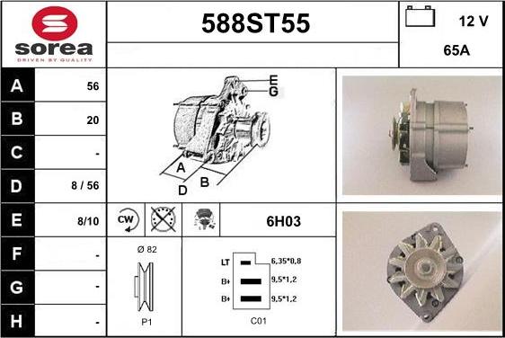 STARTCAR 588ST55 - Alternator autospares.lv