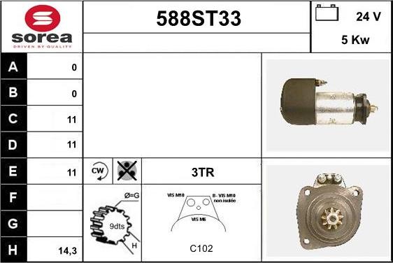 STARTCAR 588ST33 - Starter autospares.lv